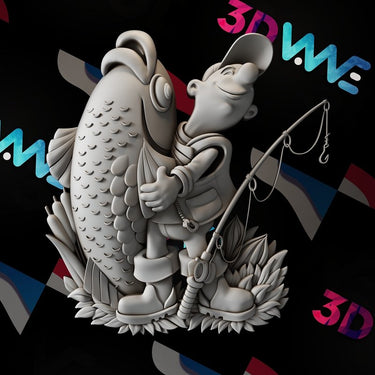 Funny fisherman 3d stl - 3DWave.us